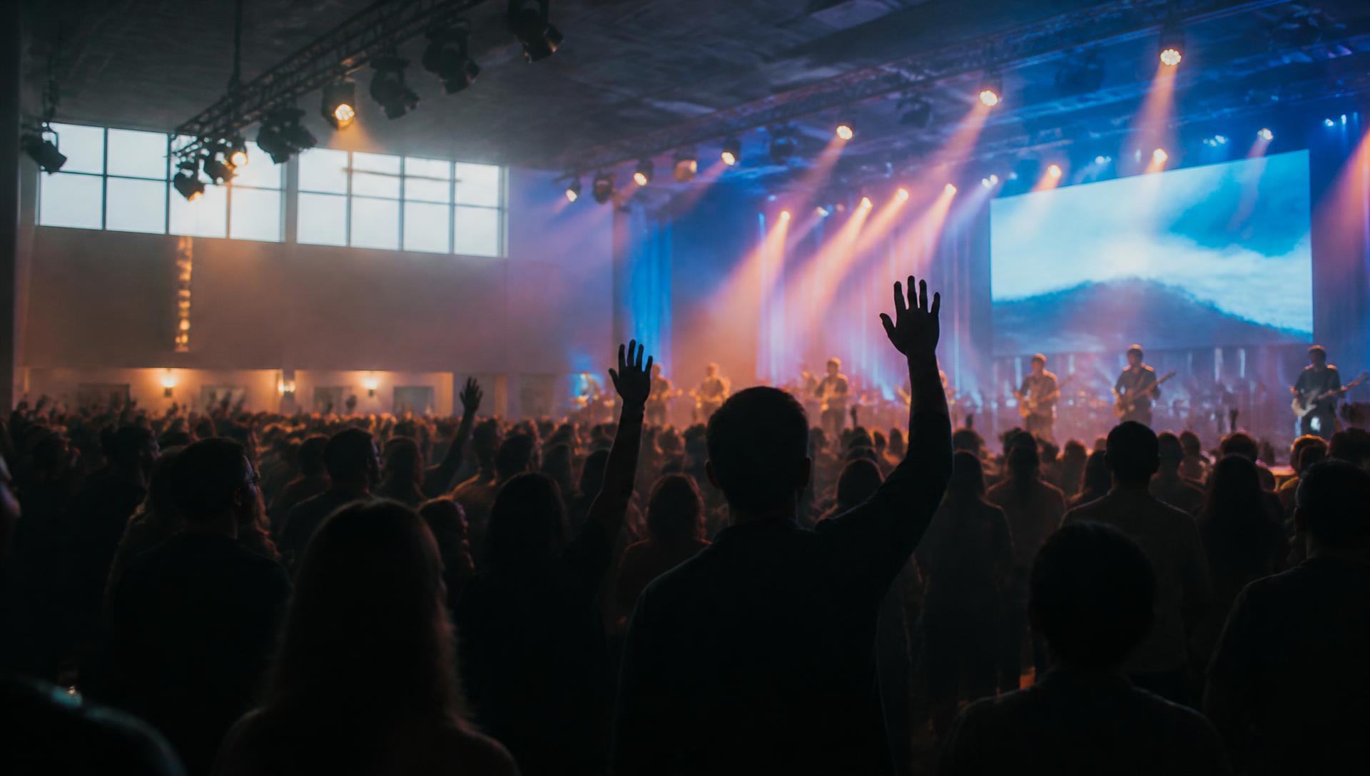 Audience inside a live production environment